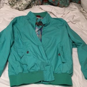 Vintage Teal Blue Windbreaker-esque Jacket